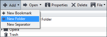 New Folder in Opera